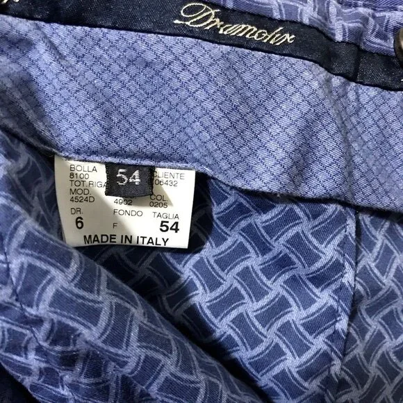 DRUMOHR British Italian luxury beautiful casual pants 54/38W NWT$495